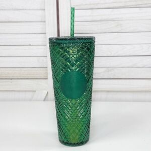 Starbucks Diamond Jewel Cut Tumbler Cup Lid‎ Straw 24oz Venti